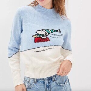 RARE! Snoopy Woodstock Christmas Sweater Mock Neck American Eagle NWT Size Small